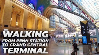 Walking NYC  Penn Station to Times Square amp Grand Central Terminal July 2021 [upl. by Ahsir725]