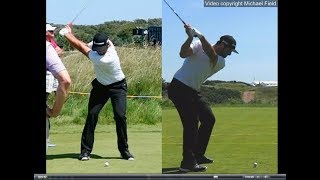 Jon Rahm golf swing  Long Iron faceon amp downtheline July 2017 [upl. by Hans]