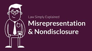 Misrepresentation and Nondisclosure  Contracts  Defenses amp Excuses [upl. by Atirabrab]