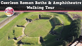 CAERLEON ROMAN BATHS amp AMPHITHEATRE WALES  Walking Tour  Pinned on Places [upl. by Ahsilaf]