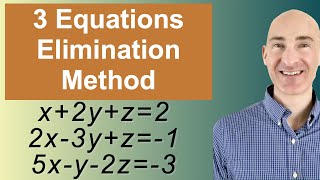 Solving Systems of 3 Equations Elimination [upl. by Alyson]