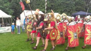 Roman Reenactment at the Amphitheatre in Caerleon Marching In [upl. by Casey]